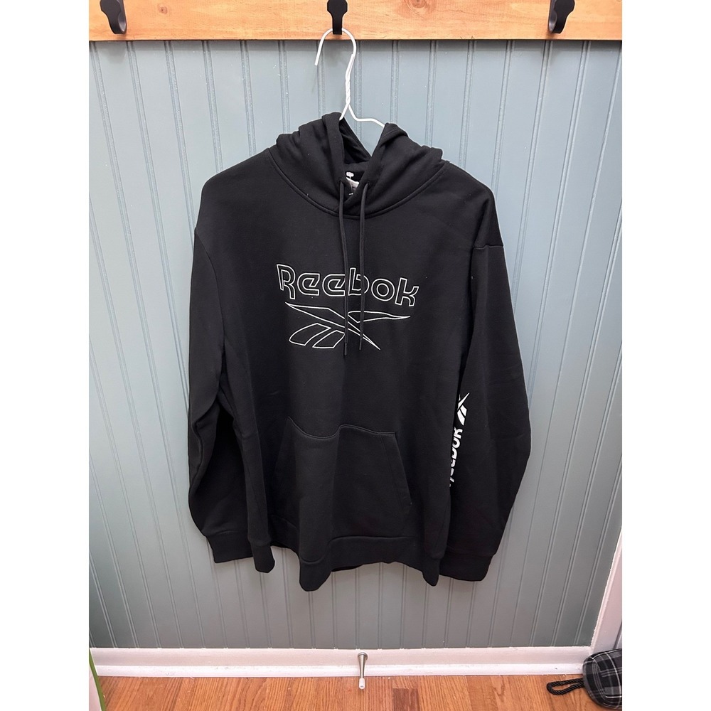 Reebok Box Jump 30 CVC Hoodie Black Mens Size Large Athletic Comfort